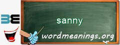 WordMeaning blackboard for sanny